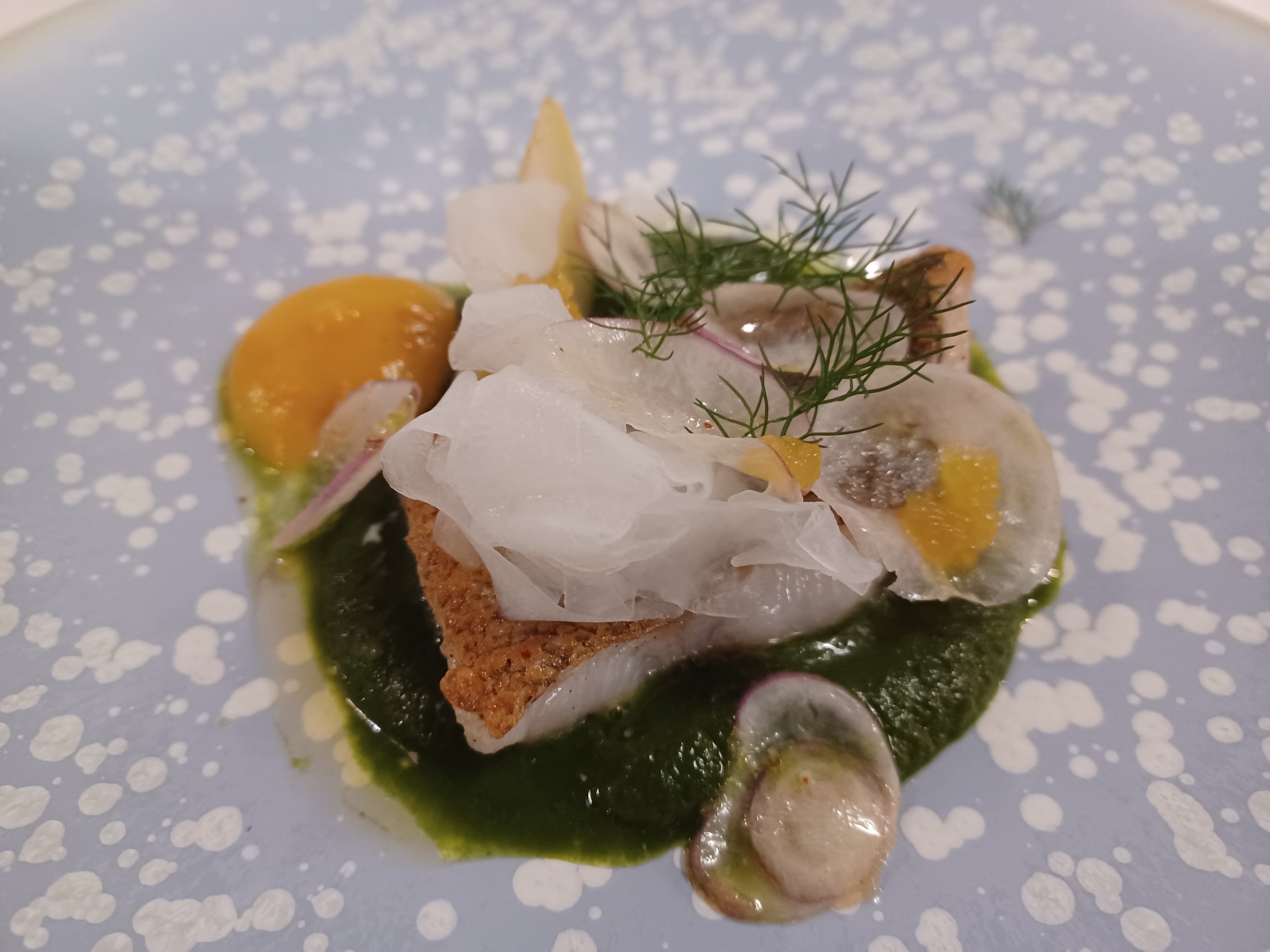 Lieu, pulpe d'oseille, coquillages