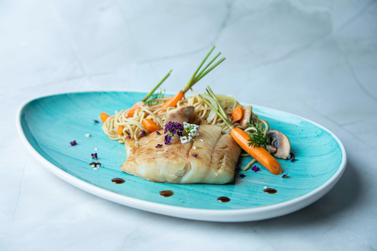 Lieu aux légumes, nouilles chinoises